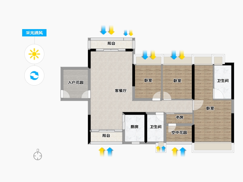 广东省-江门市-越秀天悦星院-115.98-户型库-采光通风