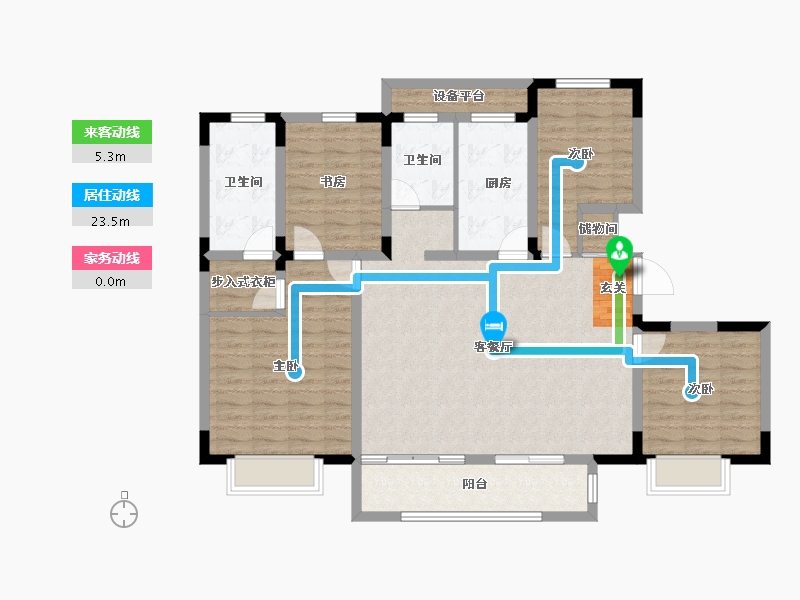 山东省-泰安市-大展玖棠府-119.27-户型库-动静线