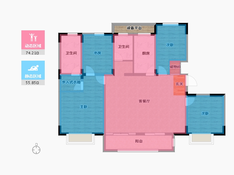 山东省-泰安市-大展玖棠府-119.27-户型库-动静分区