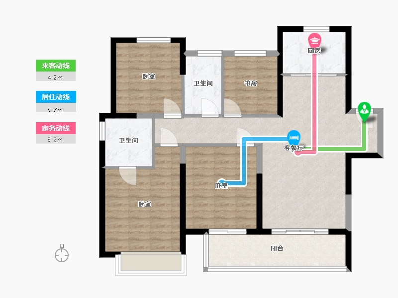 江苏省-徐州市-融创淮海壹號-100.37-户型库-动静线