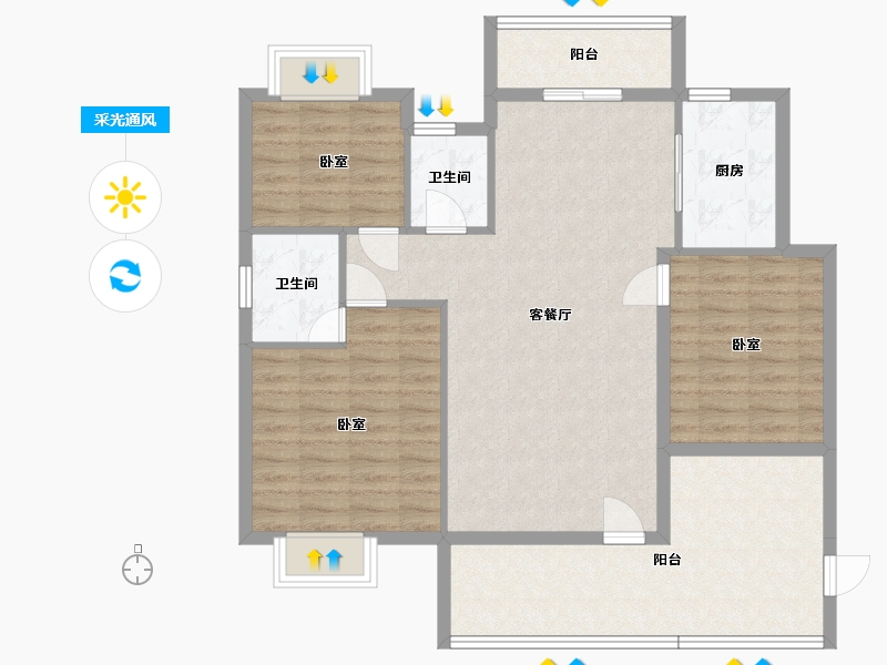 广东省-汕尾市-天悦明珠-100.50-户型库-采光通风