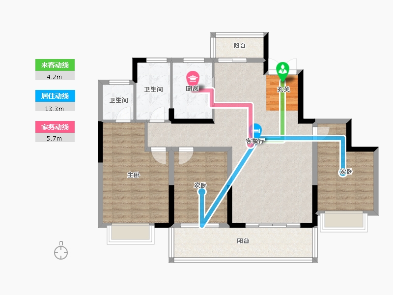 河南省-平顶山市-广诚·美林府-105.99-户型库-动静线