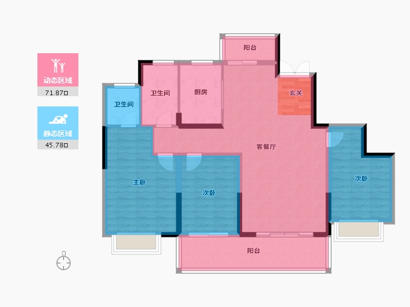 河南省-平顶山市-广诚·美林府-105.99-户型库-动静分区