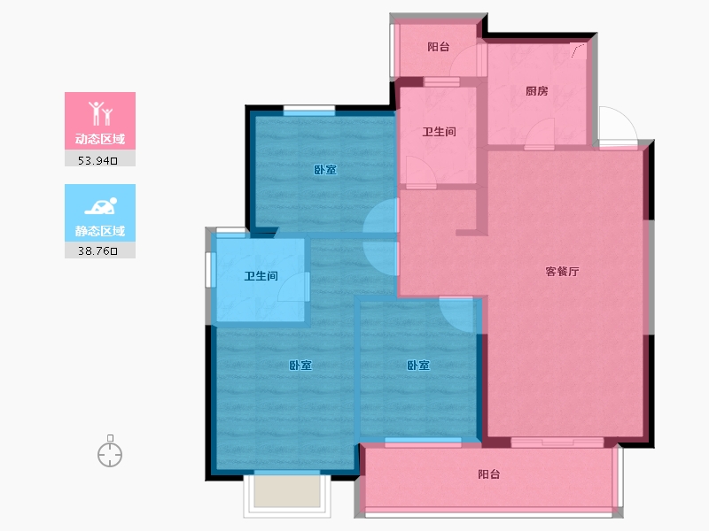 广东省-惠州市-天安珑城三期-82.54-户型库-动静分区