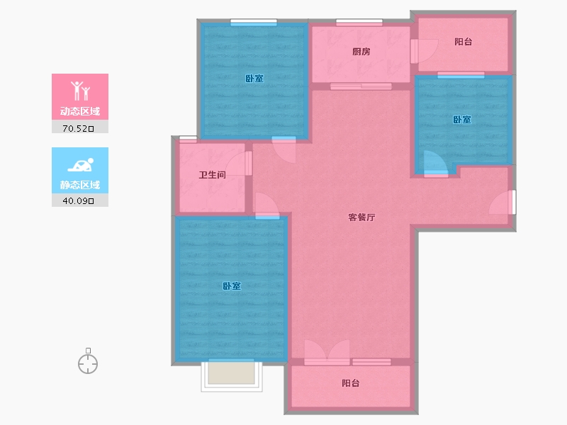 山东省-淄博市-嘉亿国际二期-98.63-户型库-动静分区