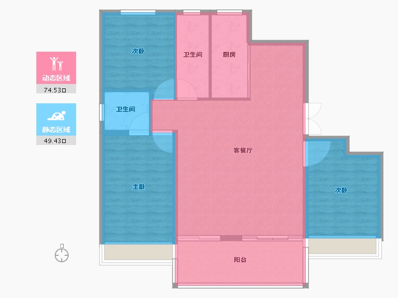 山东省-潍坊市-中房爱悦城鸿府-114.01-户型库-动静分区