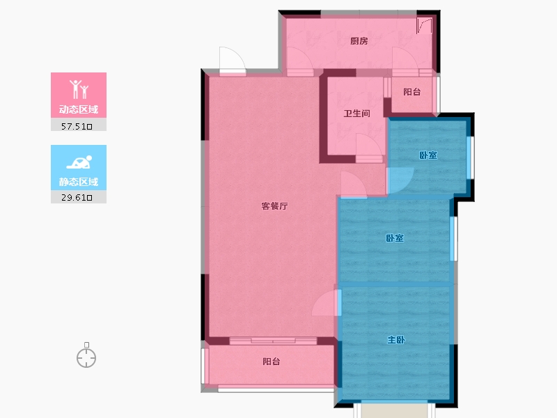 广东省-清远市-恒大世纪生态城-78.00-户型库-动静分区