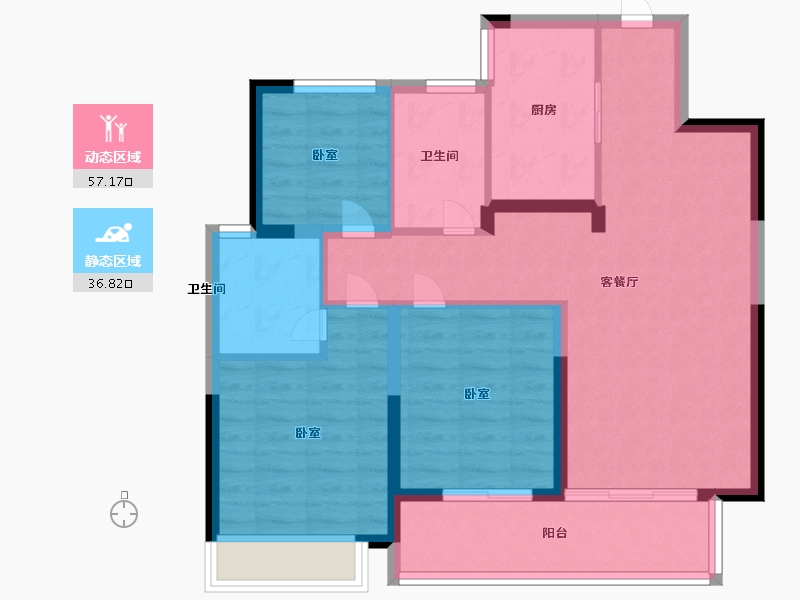 江苏省-徐州市-融创淮海壹號-83.99-户型库-动静分区