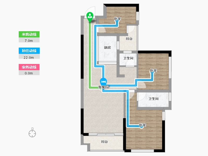 湖南省-长沙市-天元国际公寓-80.79-户型库-动静线