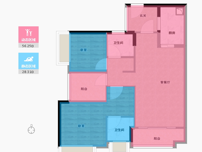 广东省-广州市-时代龙湖云来之城-75.01-户型库-动静分区