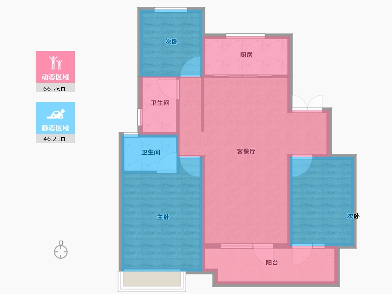 山东省-潍坊市-中海凤凰里-101.99-户型库-动静分区