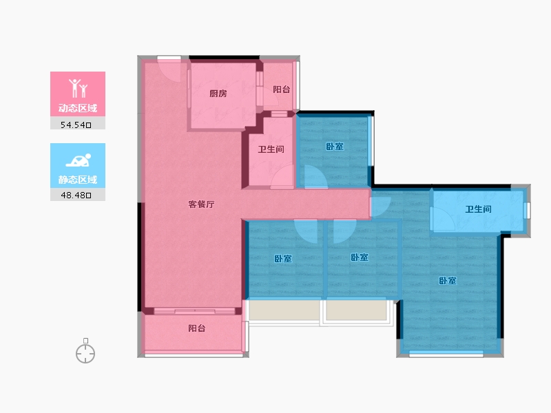 广东省-佛山市-龙光玖龙臺-91.99-户型库-动静分区