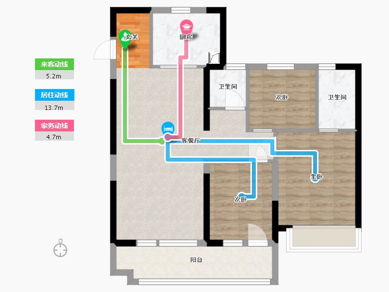 山东省-青岛市-蔚蓝天地-80.46-户型库-动静线