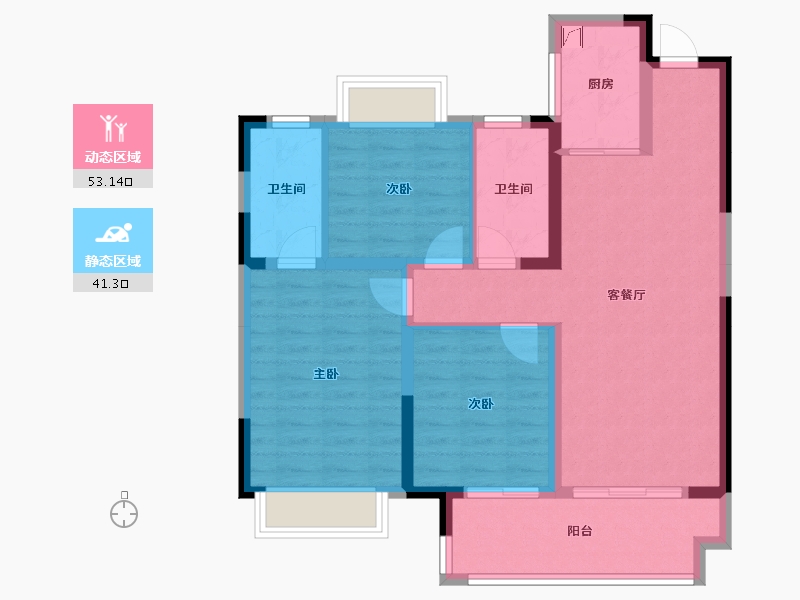 安徽省-阜阳市-融创城-84.12-户型库-动静分区