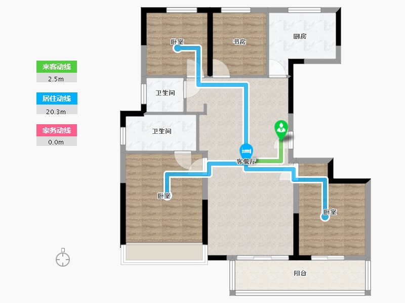 江苏省-徐州市-融创淮海壹號-108.00-户型库-动静线