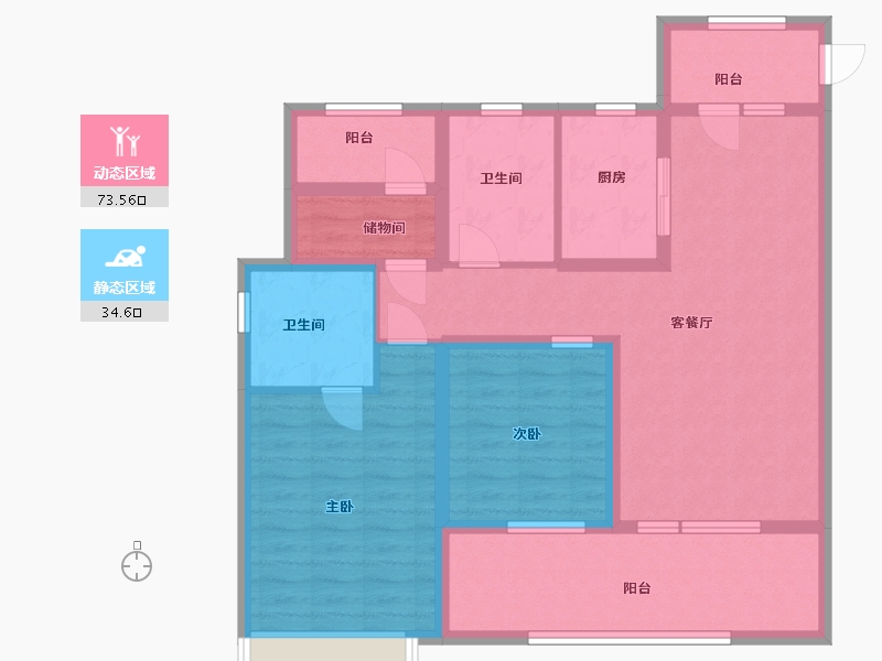 山东省-青岛市-保利和光尘樾-95.20-户型库-动静分区