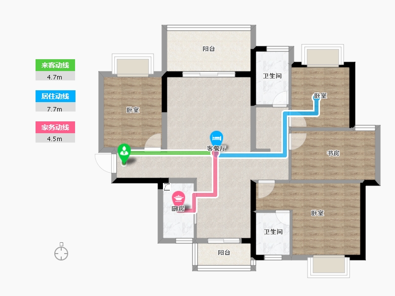 广东省-惠州市-天安珑城三期-98.23-户型库-动静线