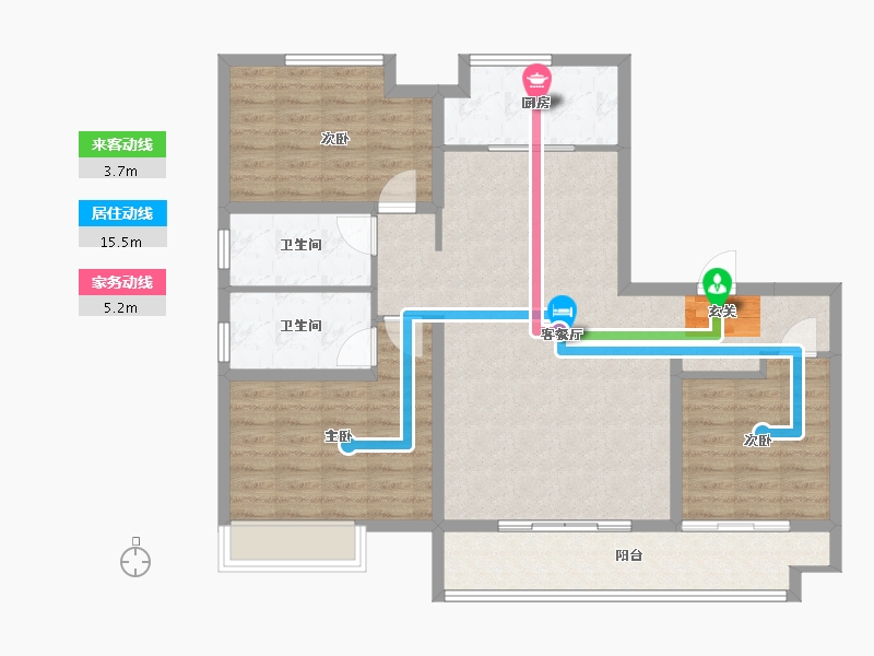 山东省-泰安市-智谷·时代云著-105.00-户型库-动静线