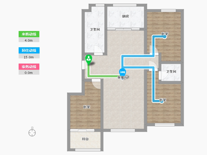 山东省-淄博市-金城·春华园-92.36-户型库-动静线