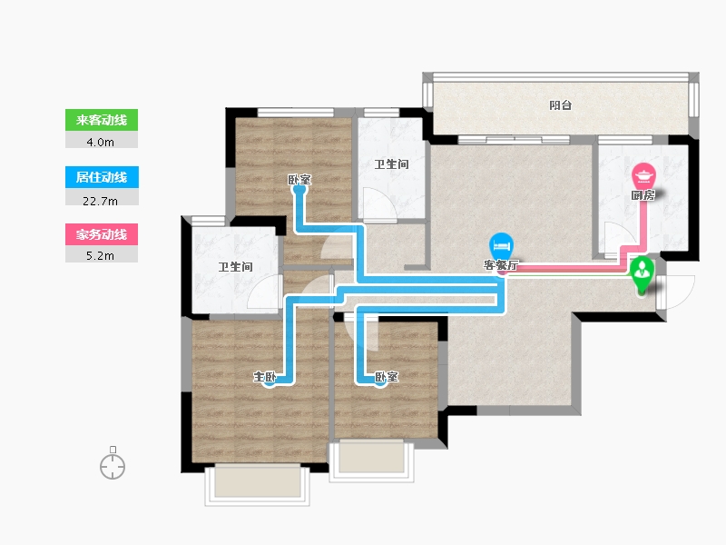 广东省-清远市-恒大世纪生态城-85.66-户型库-动静线