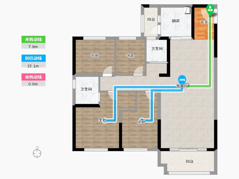 山东省-泰安市-碧桂园•湖悦天境-118.00-户型库-动静线