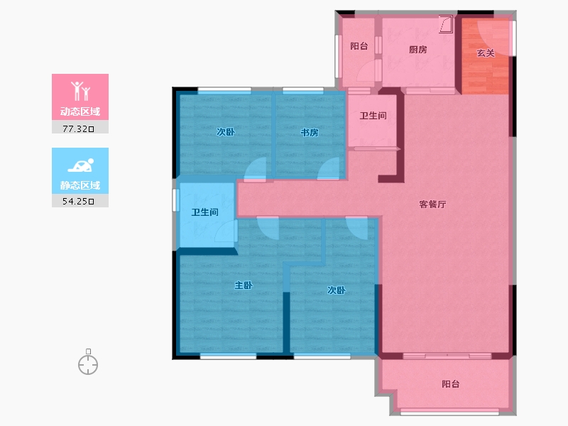 山东省-泰安市-碧桂园•湖悦天境-118.00-户型库-动静分区