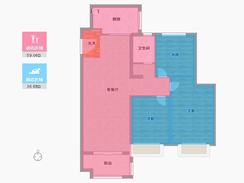 山东省-泰安市-泰安集美嘉悦-86.00-户型库-动静分区