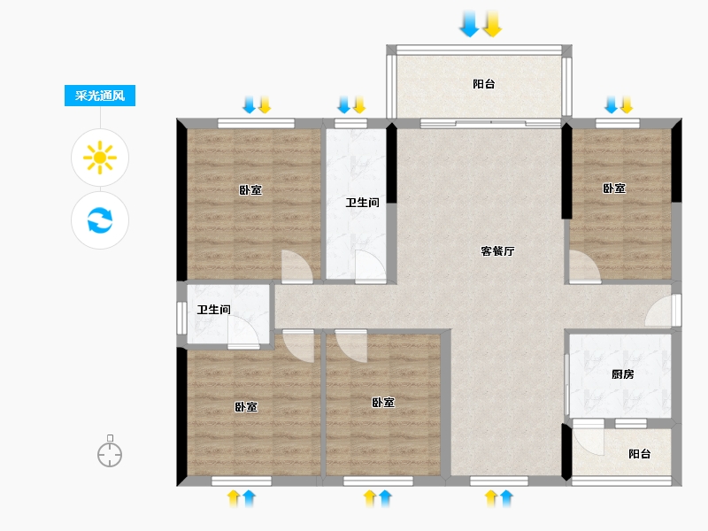 广东省-河源市-华达国际-103.86-户型库-采光通风