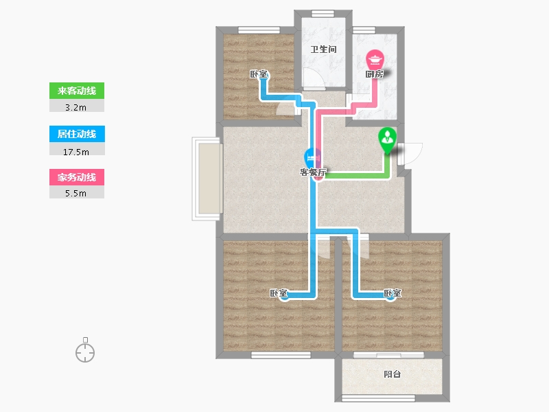 山东省-淄博市-水晶郦园-78.35-户型库-动静线