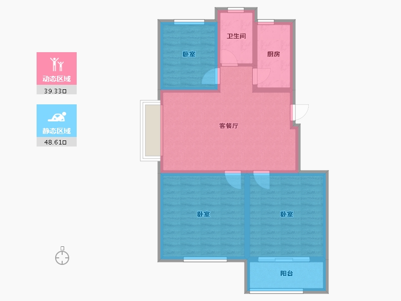 山东省-淄博市-水晶郦园-78.35-户型库-动静分区