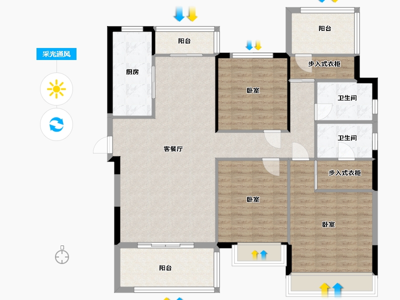 湖南省-衡阳市-佳兆业悦峰-117.00-户型库-采光通风