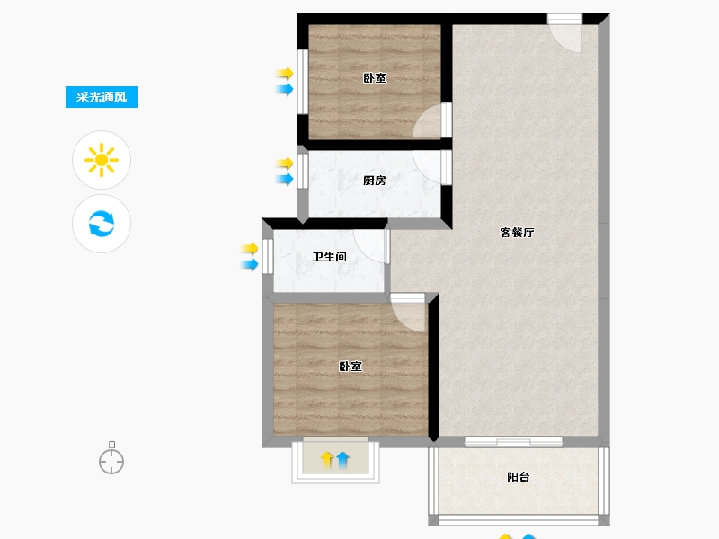 湖北省-孝感市-兴隆庭园-69.51-户型库-采光通风