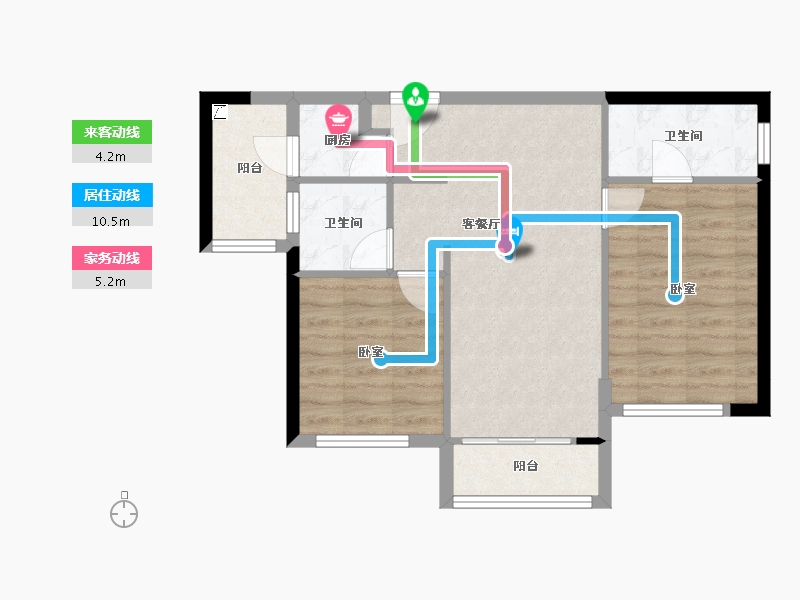 广东省-汕头市-龙光阳光御府公寓-61.33-户型库-动静线