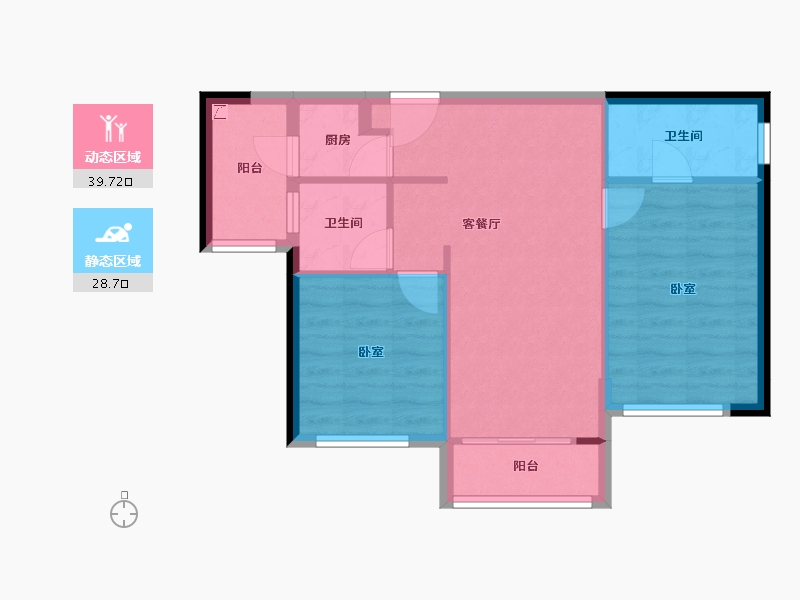 广东省-汕头市-龙光阳光御府公寓-61.33-户型库-动静分区