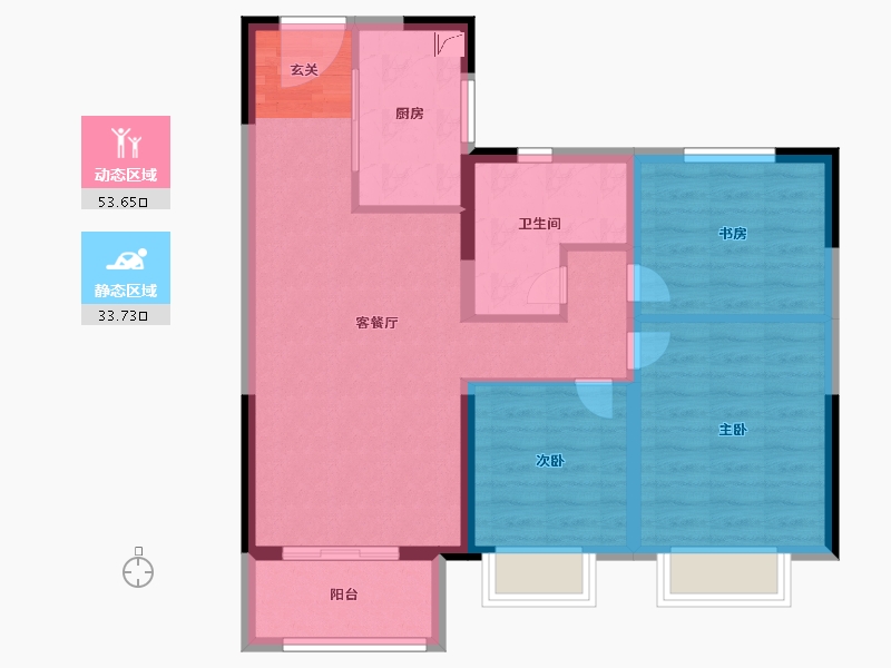 山东省-泰安市-华润置地万象府-78.00-户型库-动静分区