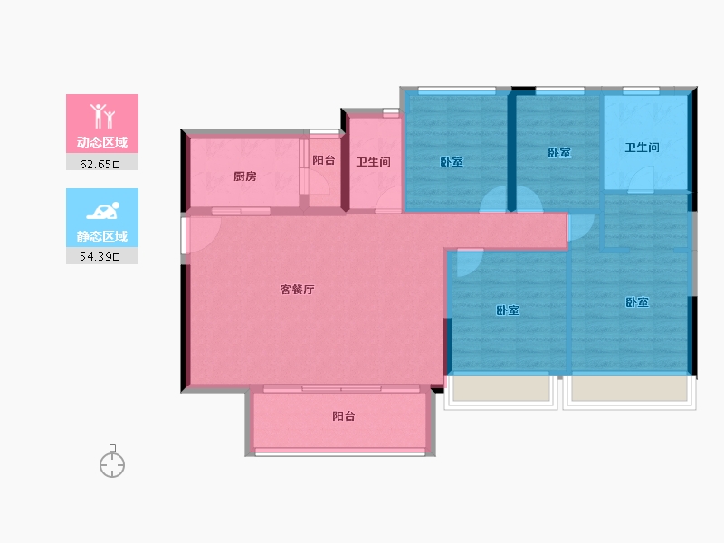 广东省-佛山市-泷景花园-106.01-户型库-动静分区