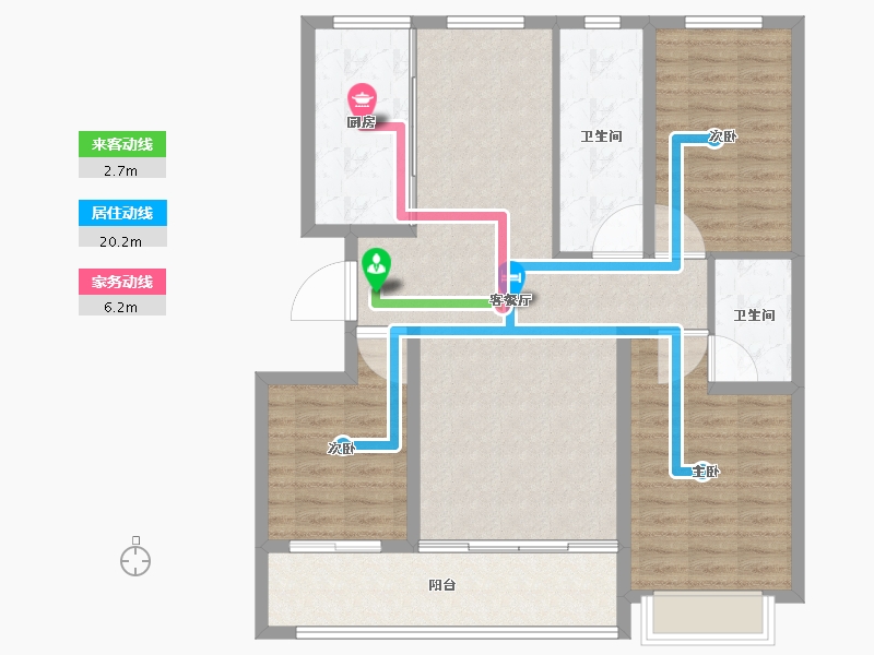 山东省-潍坊市-中房爱悦城鸿府-103.00-户型库-动静线