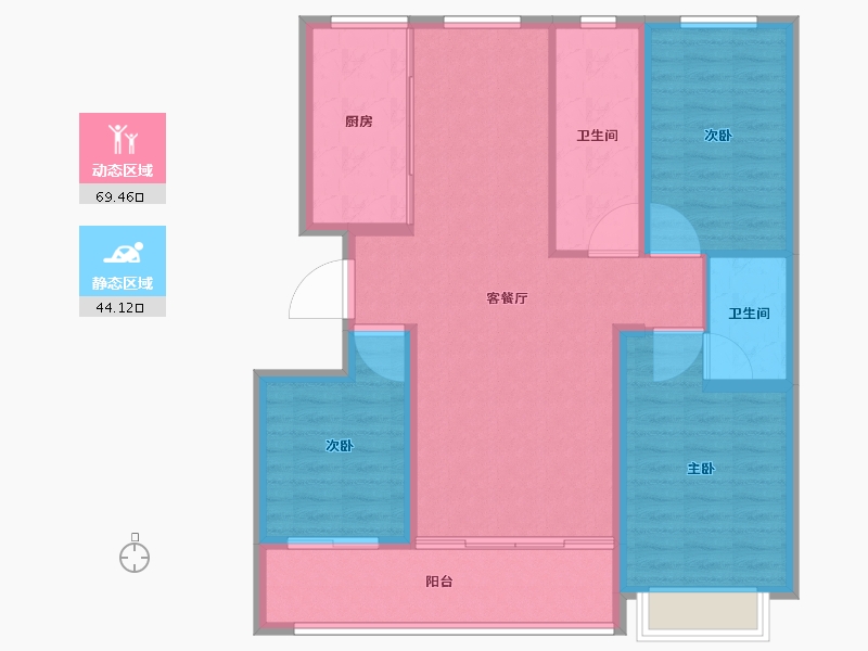 山东省-潍坊市-中房爱悦城鸿府-103.00-户型库-动静分区