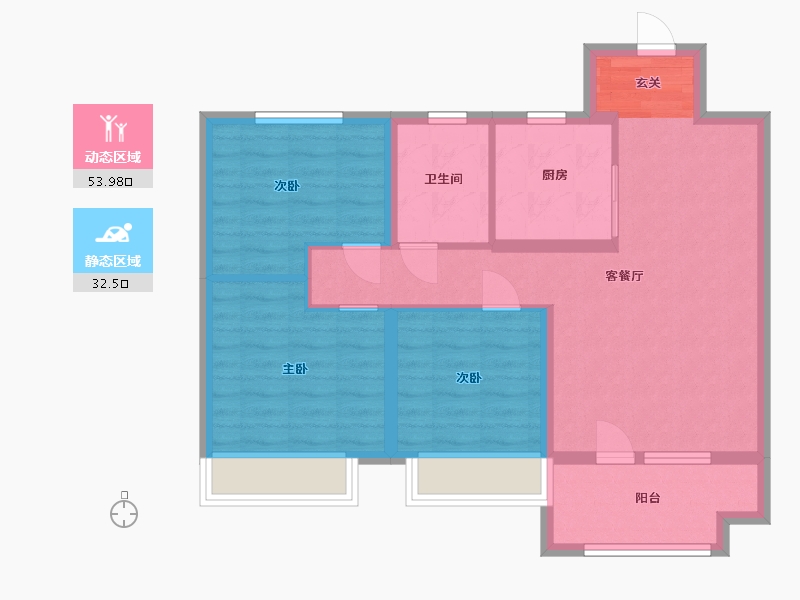 山东省-青岛市-和达北岸悦璋-76.80-户型库-动静分区