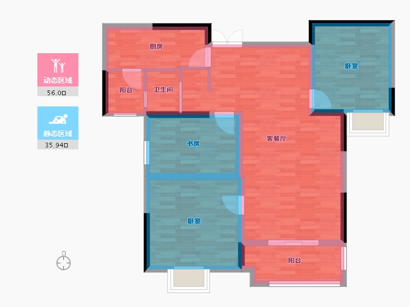 河南省-开封市-通许锦洋·天玺-82.08-户型库-动静分区