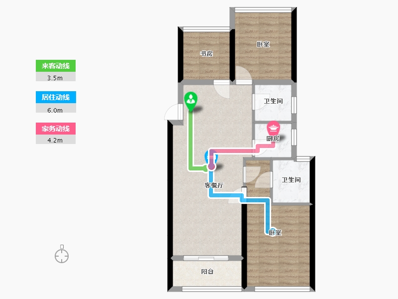 浙江省-嘉兴市-龙湖天宸原著-73.01-户型库-动静线