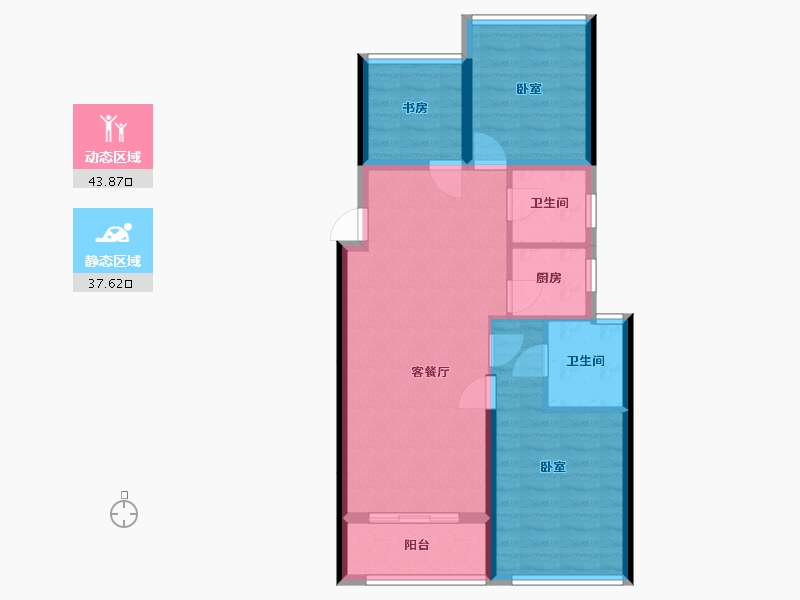 浙江省-嘉兴市-龙湖天宸原著-73.01-户型库-动静分区