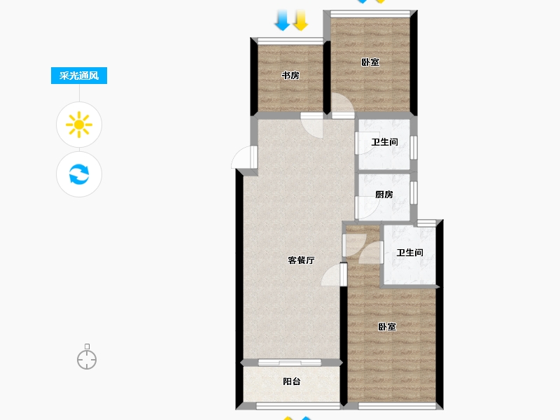 浙江省-嘉兴市-龙湖天宸原著-73.01-户型库-采光通风