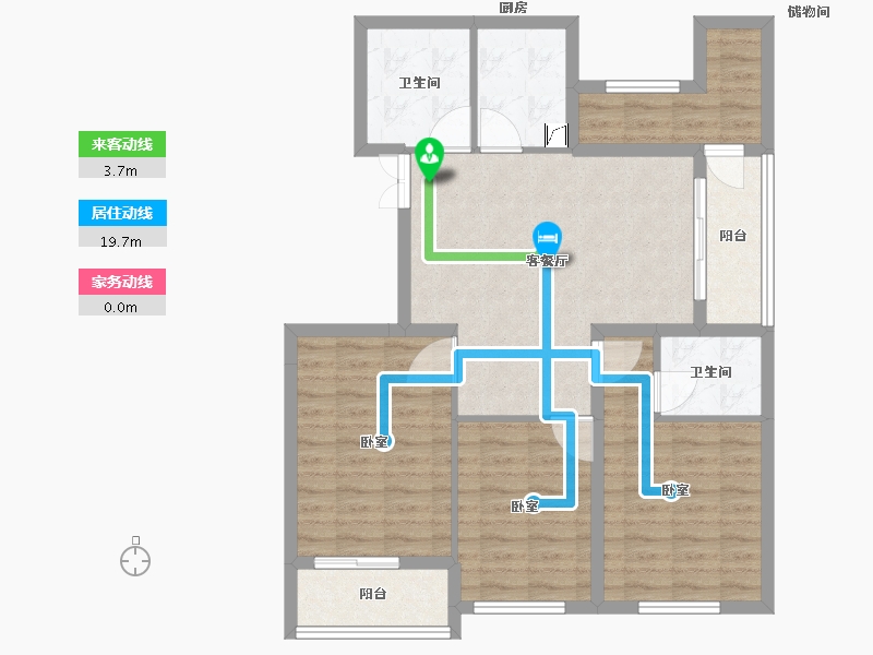 浙江省-嘉兴市-名悦华庭-87.00-户型库-动静线