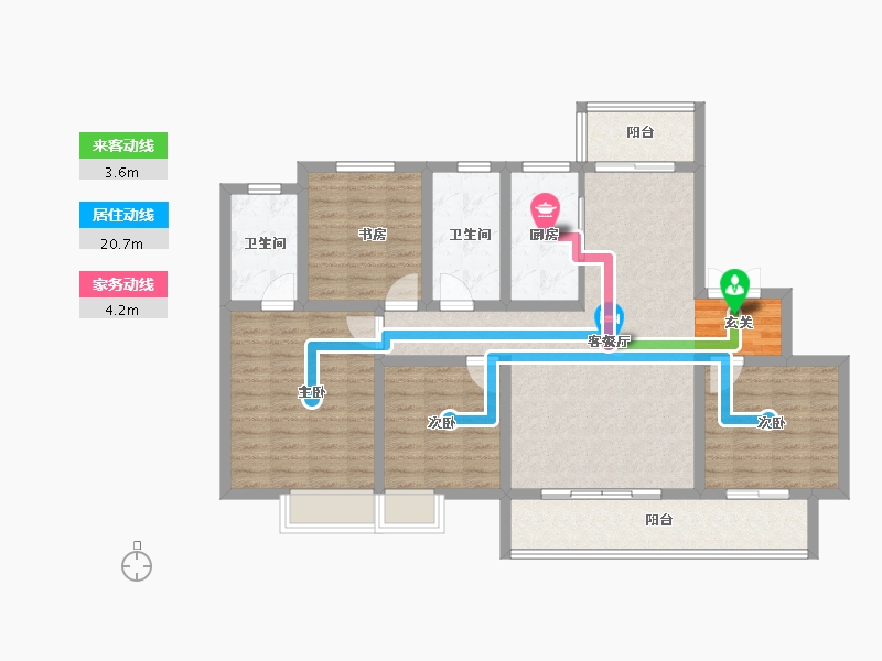 山东省-泰安市-智谷·时代云著-111.00-户型库-动静线