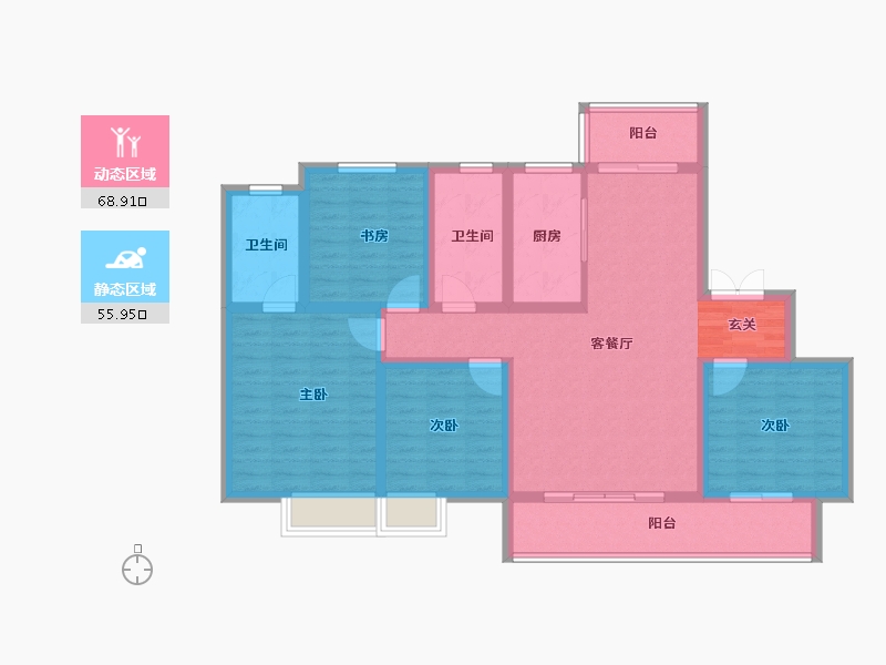 山东省-泰安市-智谷·时代云著-111.00-户型库-动静分区