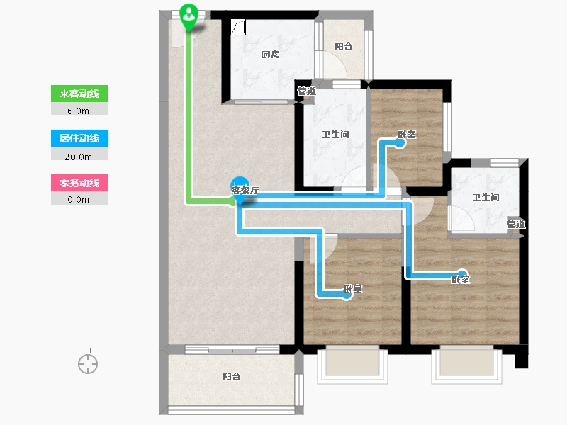 广东省-惠州市-碧桂园星钻-77.61-户型库-动静线