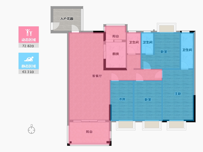 广东省-清远市-领域绿茵华府-131.00-户型库-动静分区