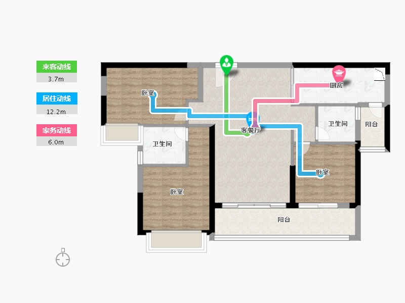 广东省-广州市-敏捷绿湖首府-84.99-户型库-动静线