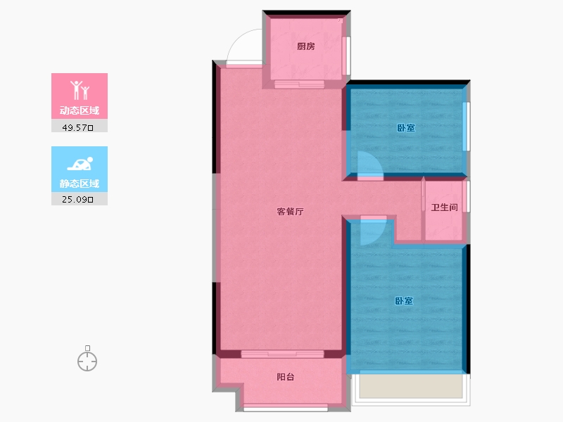 湖南省-常德市-弘康体育新城-66.54-户型库-动静分区